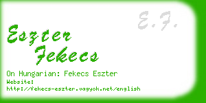 eszter fekecs business card